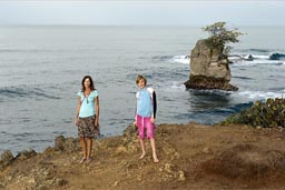 Marco and C. the rock in Manzanillo, Costa Rica.