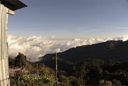 View towards the Caribbean, down is cloudy, Costa Rica.