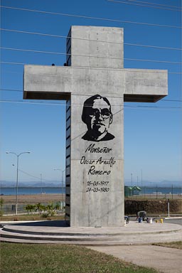 Oscar Romero cross in La Union, El Salvador's west.