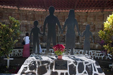 Memorial, Up to 1700 killed in a 1981 massacre by Salvadoran military. El Mozote, El Salvador's north. 