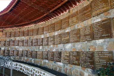 Names of families murdered in El Mozote massacre 1981, El Salvador.