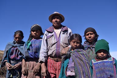 Mam family in mountains. Guatemala Highlands.