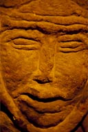 Carved from stone, Maya altar, museum, Todos Santos.