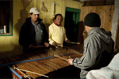 Home music, mirimba/marimba, Todos Santos, Guatemala.