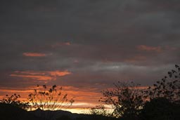 Red sunset in Nicaragua's mountains.