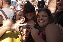 Girls having drinks. carnival Panama.