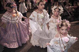 Girls dressed up as soon as they can walk, there is a long and expensive way to become carnival queen. Las Tablas, Panama.