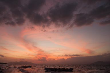 Dramatic sunset colors, Punta Chame, Panama.