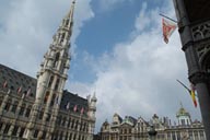 Brussels, day and flags.