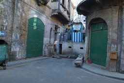 Blocked street in Nicosia.