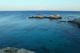 serene calm Cyprus in lee.