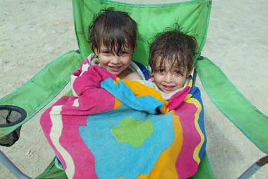 Beach in Tornby, under the towel.