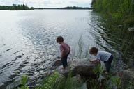 Climbing boulders, Finish lake.