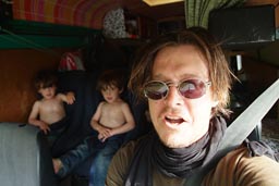 Driving with my boys in Finland.