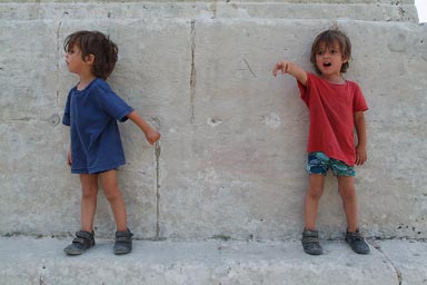 Boys on Sait Remy Provence monument.