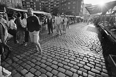 Market Sunrise BW