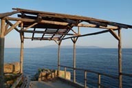 Blue sea, blue sky, evening light, Greece.