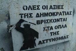 Graffiti, against police repressions of autonomous lefts.