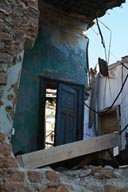 House in ruins, blue door, Thessaloniki