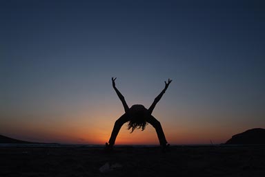 Dance, silhouette, sunset.