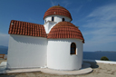 White orthodox chapel, Chalkidiki, Greece.