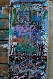 Graffiti in Budapest on Door.