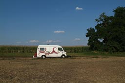 MB 307 in front of corn field.