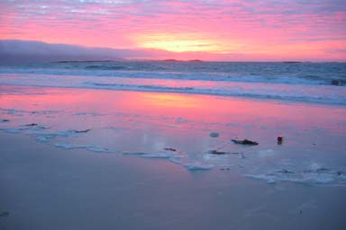 unreal sunset and reflection of it in sea