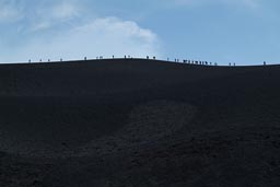 Mount Etna top cratar people/tourists..