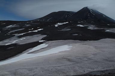 Mount Etna, snow on top of 2,900m.