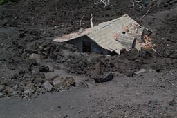 Mount Etna, House destroyed by lava in last eruption.