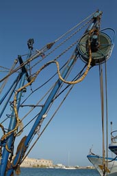 Trapani, fisher boats, cutter, old harbor, port.