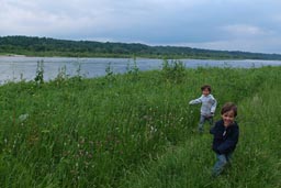 We follow a river west, Lithuania.