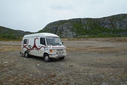 A near accident, slid of the road with van. Norway