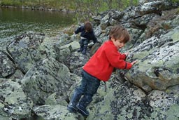 Boulders around lake, Noway.