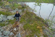 Walk around lake Norway, north, morning.