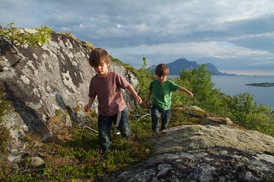 Boys, walking.