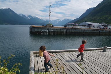 Andalsne, the boys on the pier.