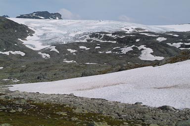 Snowfields, glacier, Norway.