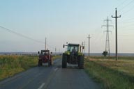 Tractors, Danube Delta. Romania.