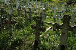 Orthodox cementry, Dreptu, Romania.