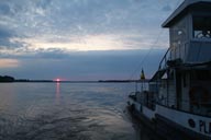 Ferry boat, Romania, Danube sunrise.