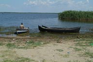 Romania, Mouth of Danube, Fisher man.