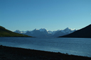 Fjord, snowy Lyngen in back.