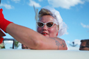 Lady and tattoo driving. Lady and tattoo driving.