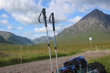 Backpack and poles