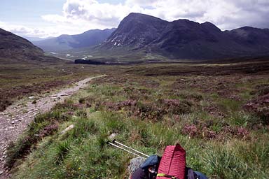 Backpack and Sticks and dramatic scenery