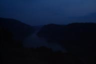 Night falls over Danube, Iron Gate. Serbia.