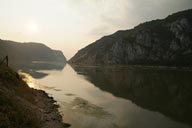 Carpathian Mountains Danube cut through. Serbia, Romania.