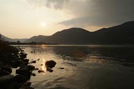 Danube, Serbia, Romania, evening.